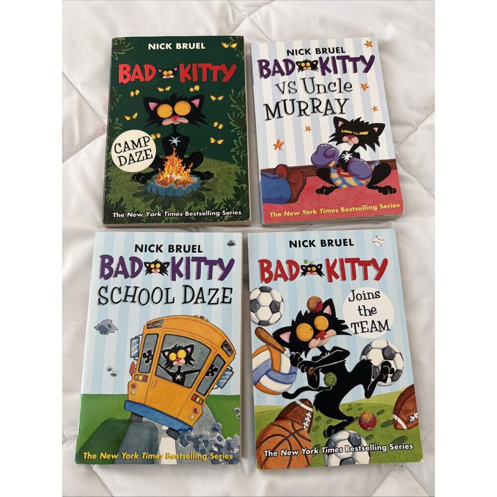 Bad Kitty Books by Nick Bruel, Lot of 4 Soft Cover